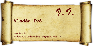 Vladár Ivó névjegykártya
